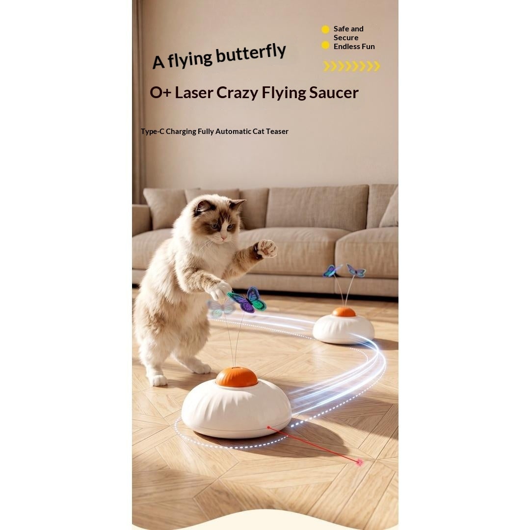 Jouet électrique interactif de baguette de chat papillon