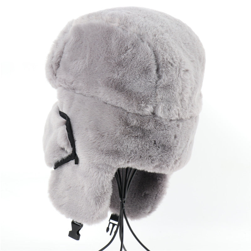 Ushanka Hommes et femmes Imitation Lapin fourrure extérieure Earmuffs Chapeau