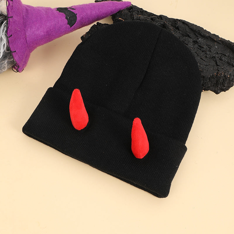 European and American Hip-hop Little Devil Beanie with Horn Shape