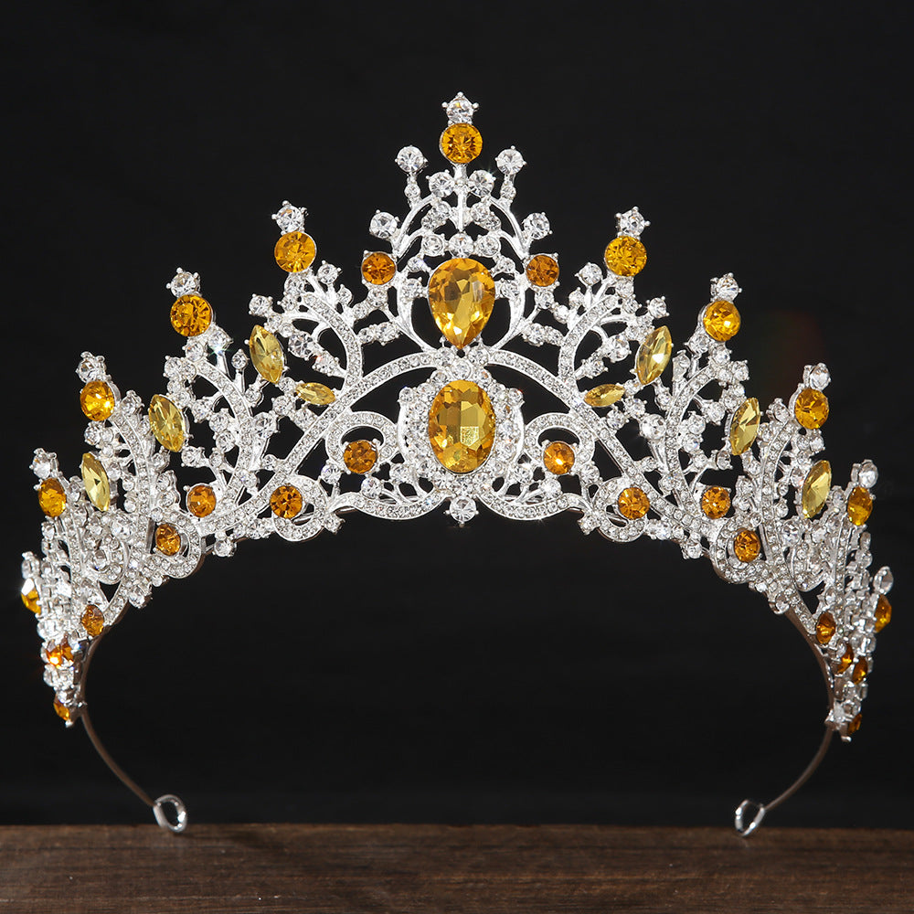 Crown de mariée en cristal brillant Léger style européen et américain