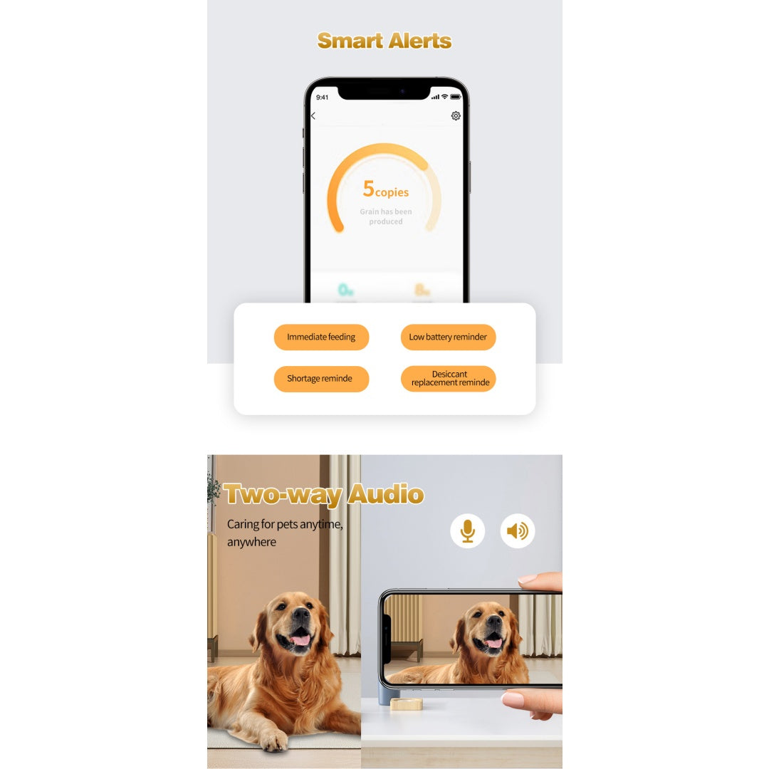 Smart WiFi Automatic Pet Feeder avec 270 caméra tournante