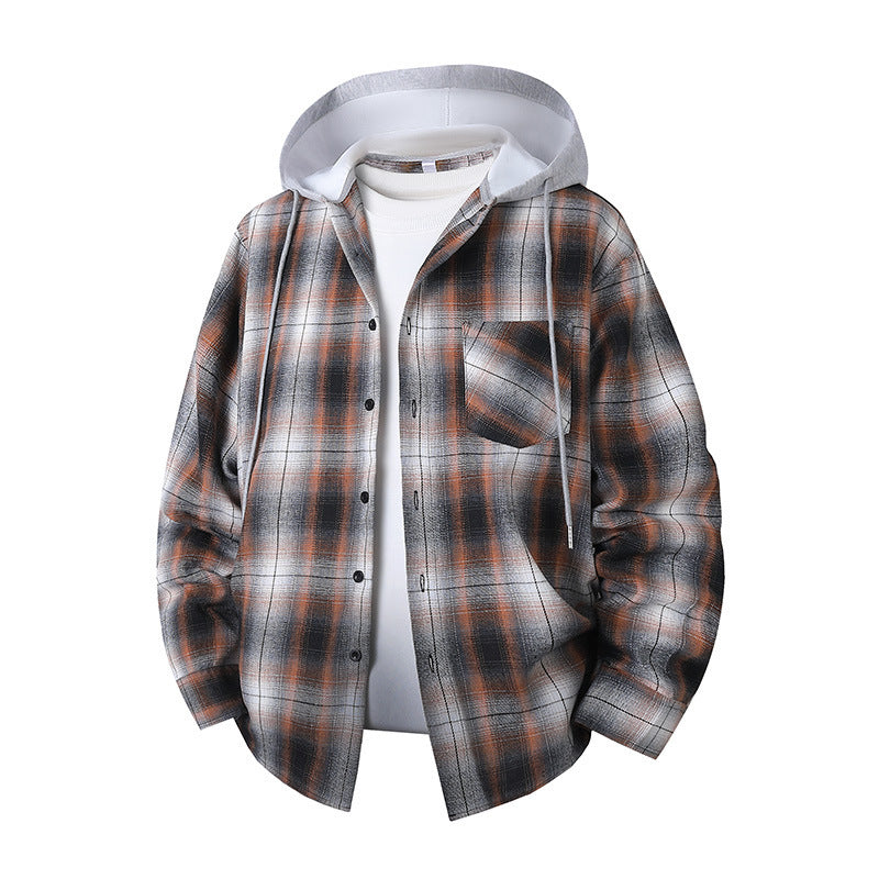 Printemps et automne Hommes et femmes Plaid chemise à manches longues
