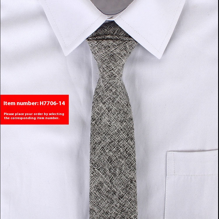 Solide Couleur Coréen Style Narrow Coton Homme 6cm Formel Porter Affaires Casual Mariage Tie