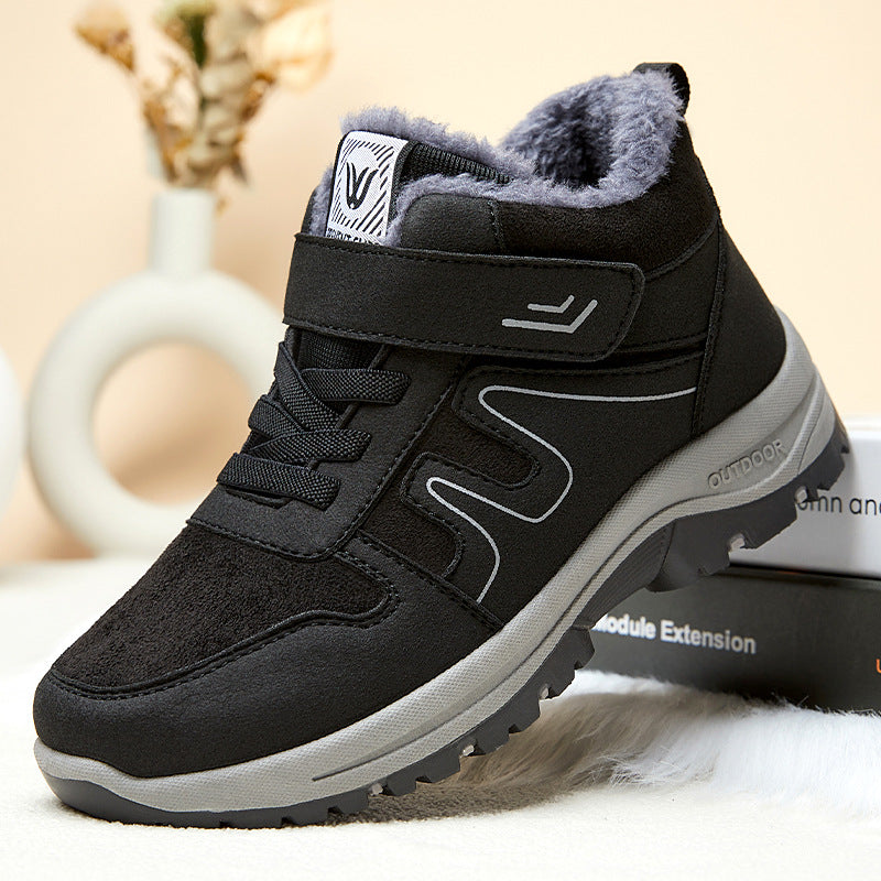 Femmes Bottes de coton avec velcro pour l'hiver sur terrain neigeux