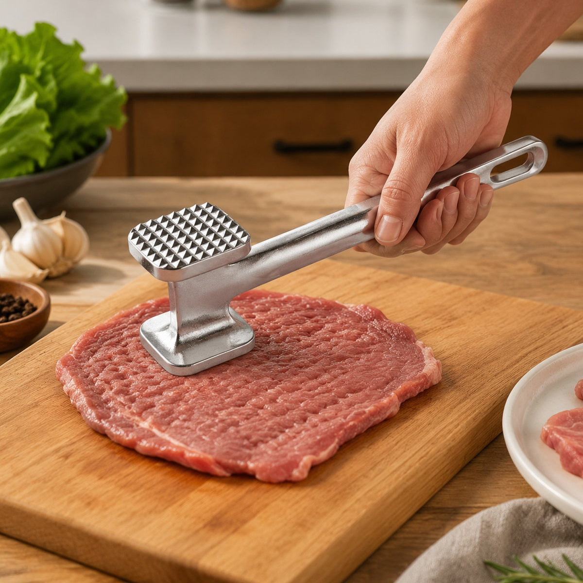 Dual Sided Meat Mallet Tenderizer Steak Chicken Beef Hammer Kitchen Pound Tool pour livre