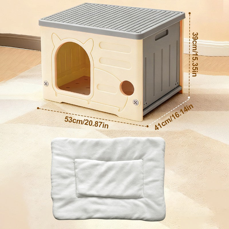 Cat House Cave All-Weather Outdoor Insulated Waterproof Pet Kennel Shelter UK