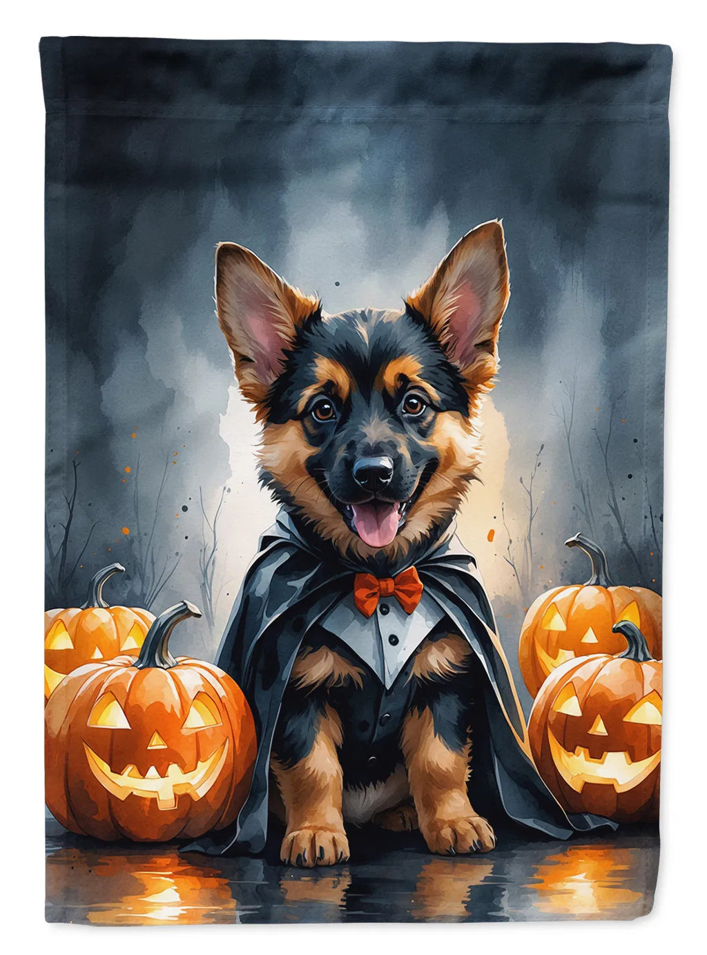 German Shepherd Puppy Maison d'Halloween Drapeau Grand Porc Manches Pole décoratif à l'extérieur