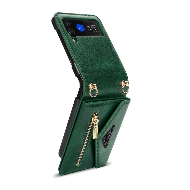 Porte carte zippée latérale Flip5 Étui de téléphone écran pliable Z Flip4 Étui de téléphone Flip4