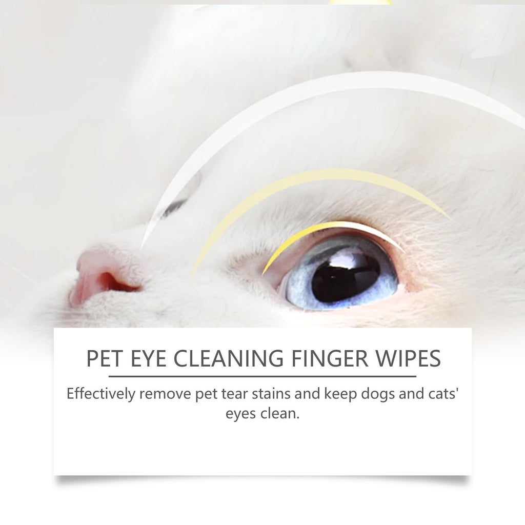 Eeljoy Animaux Nettoyage des yeux Wipes de doigts Chat et chien Taie Nettoyage des yeux