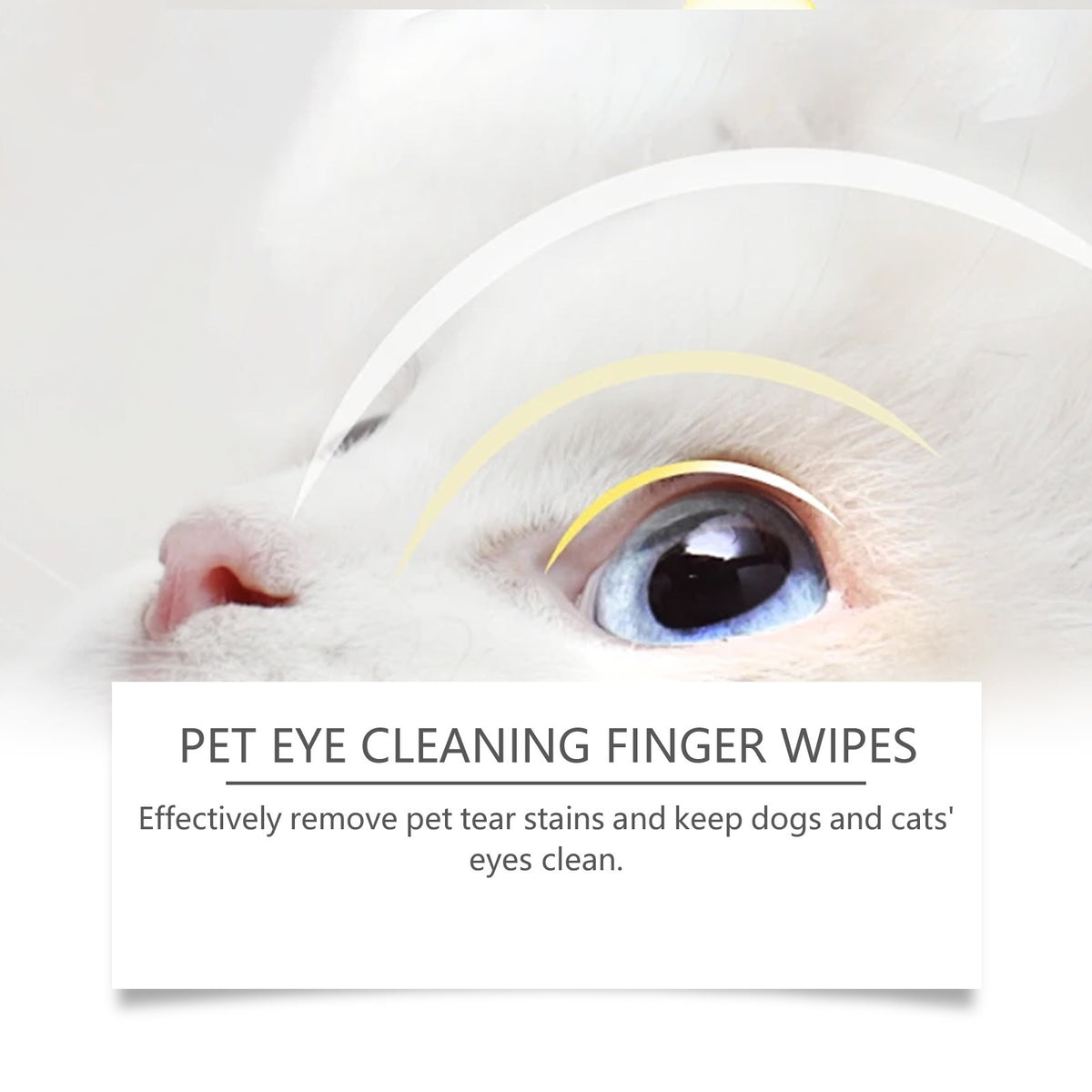 Eeljoy Animaux Nettoyage des yeux Wipes de doigts Chat et chien Taie Nettoyage des yeux