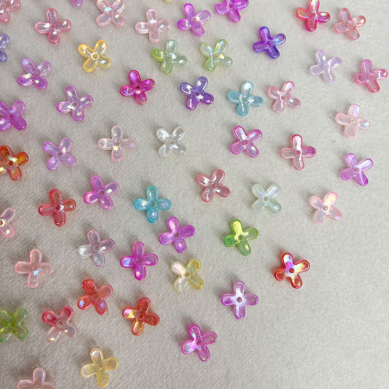 Perles de fleurs acryliques 4-Petal Lumineuses Glow-in-the-Dark