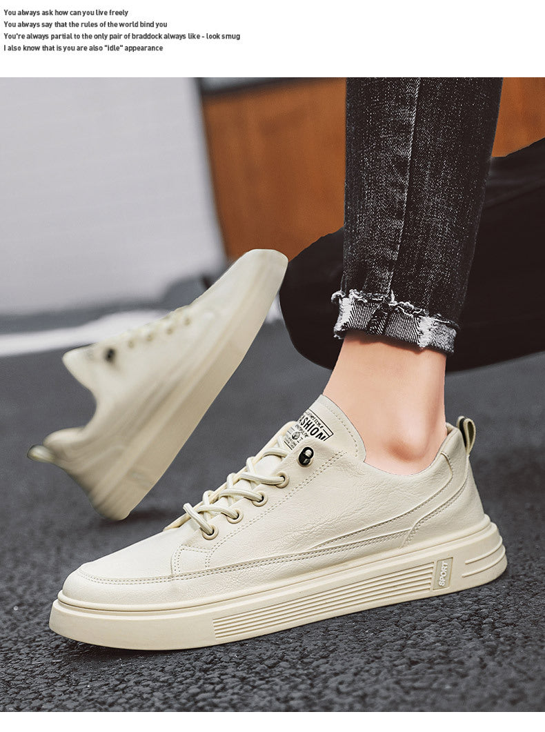 Style coréen Fashionable All-match Blanc Chaussures Homme mince Casual Respirant Toile Sneaker