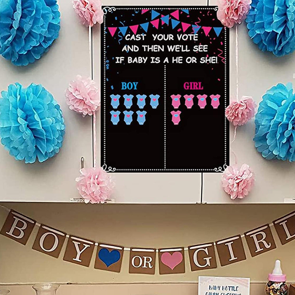 Bébé Sexe Reveal Vote garçon ou fille affiche panneau Sticker