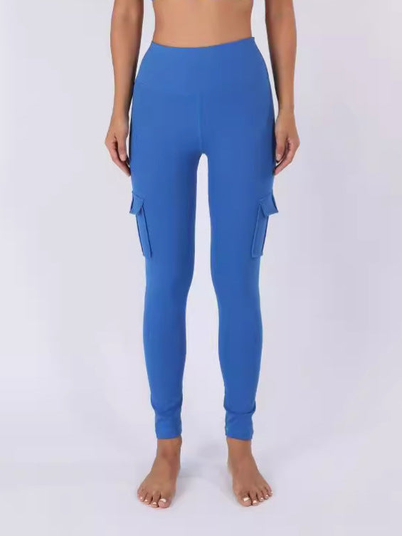Sports multi-poches brossé Naked-Feel Yoga Slimming Tight Leggings pour les femmes avec haute Wa
