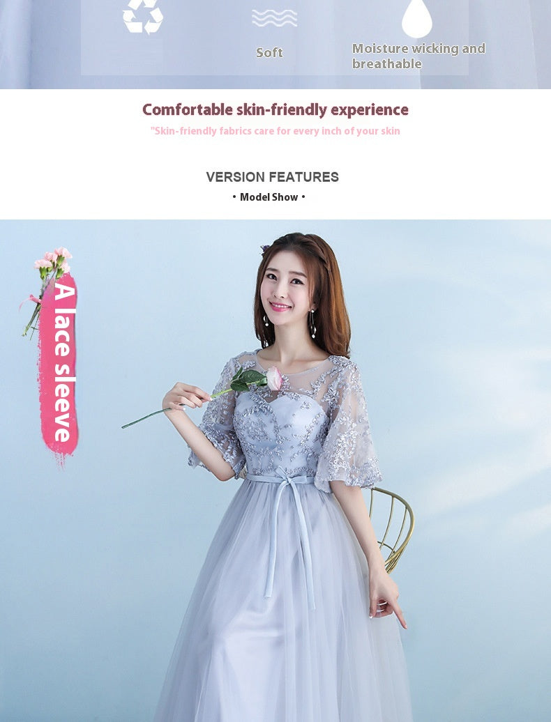 Longue robe de mariée bleue robe de mariée