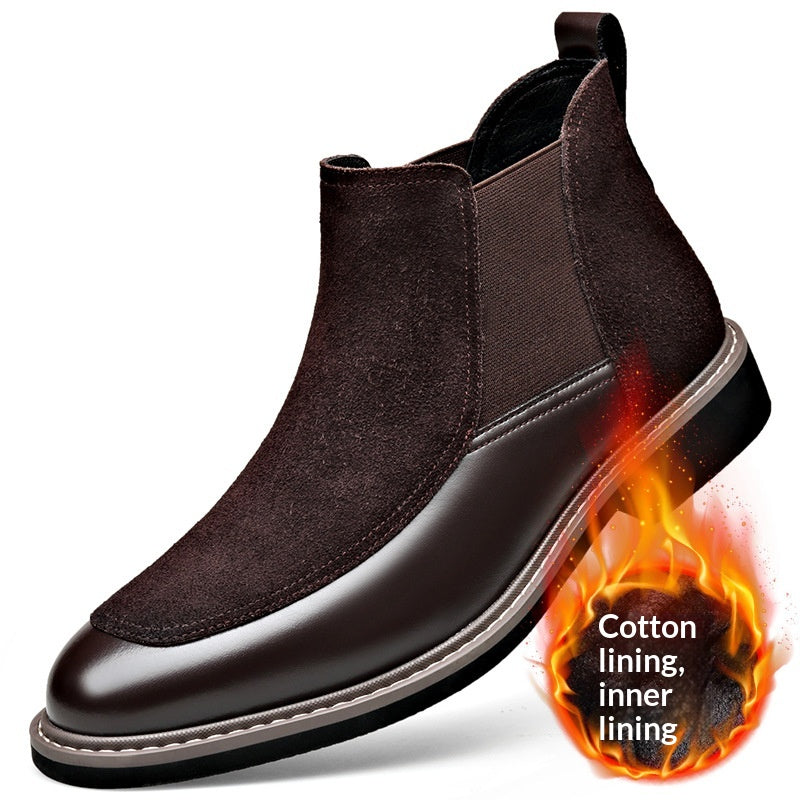 Bottes pour hommes casuales de patchwork chaud doublé de polaire