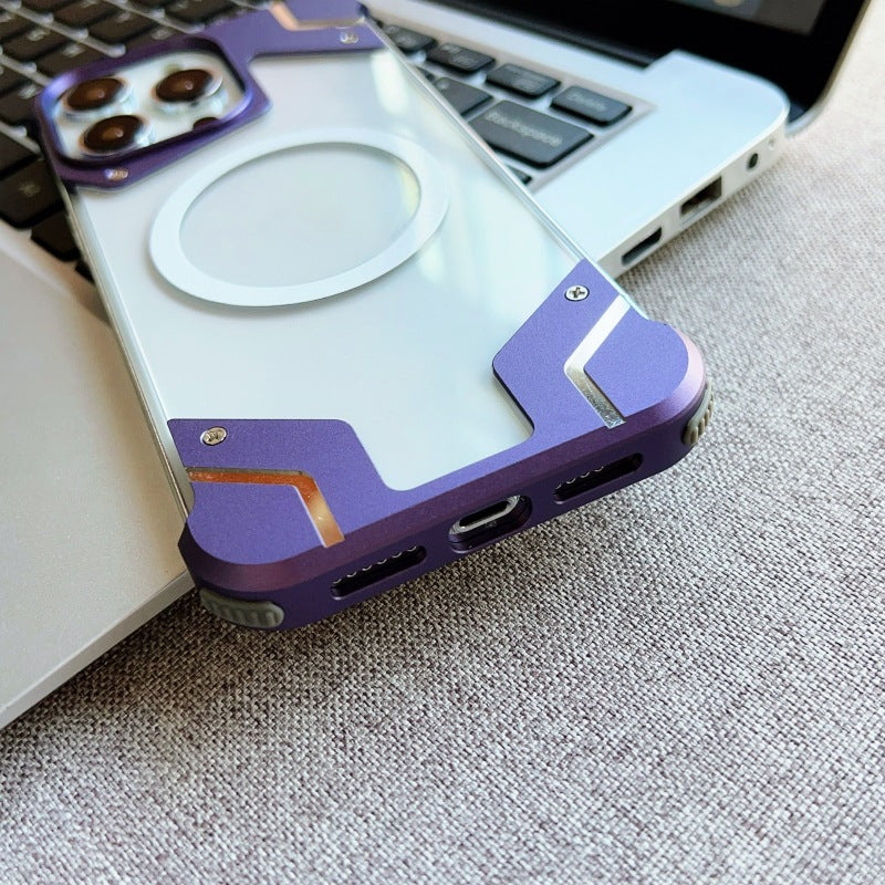 Boîtier de téléphone sans cadre en métal magnétique 15 boîtier de protection 14