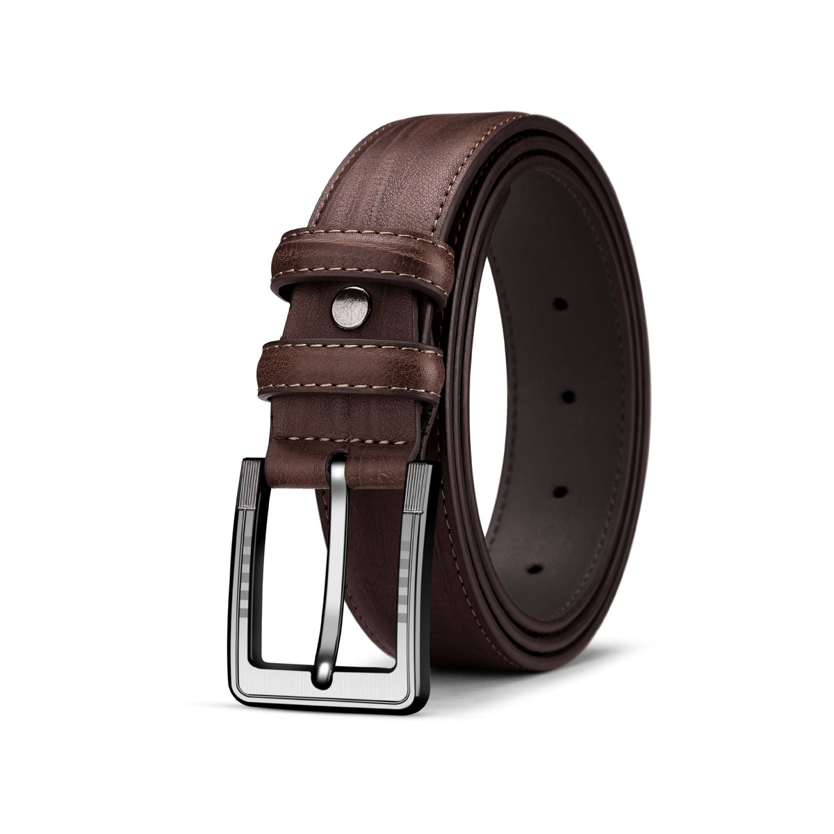 Boucle d'épingle pour homme Ceinture en cuir Modèle de feuille de trois couleurs