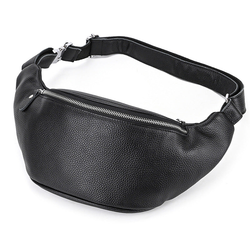 Sac de ceinture en cuir Retro Crazy Horse multifonctionnel homme