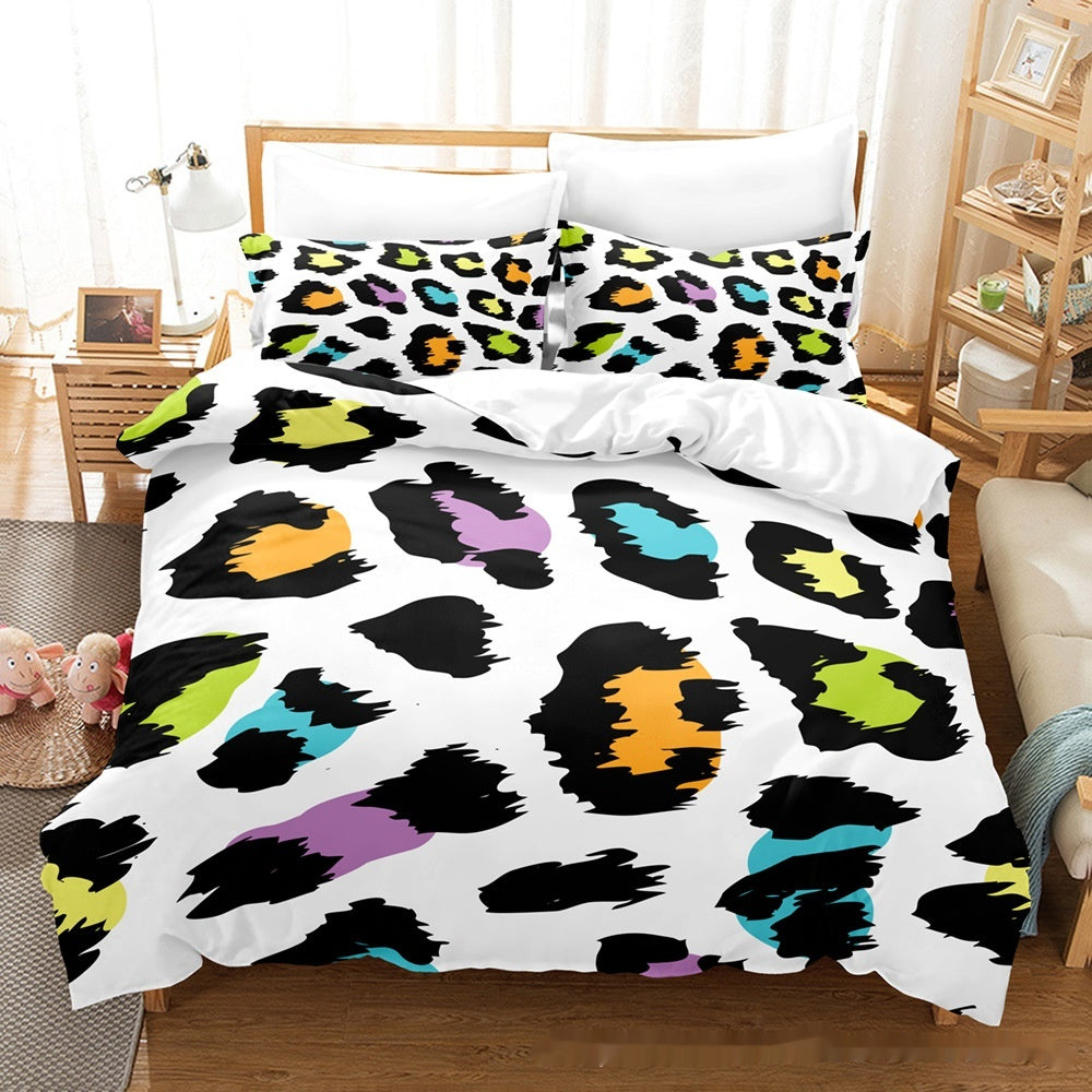 Imprimé Maison Textile Four animal Couverture de couettes en grain Étui Ensemble de trois pièces