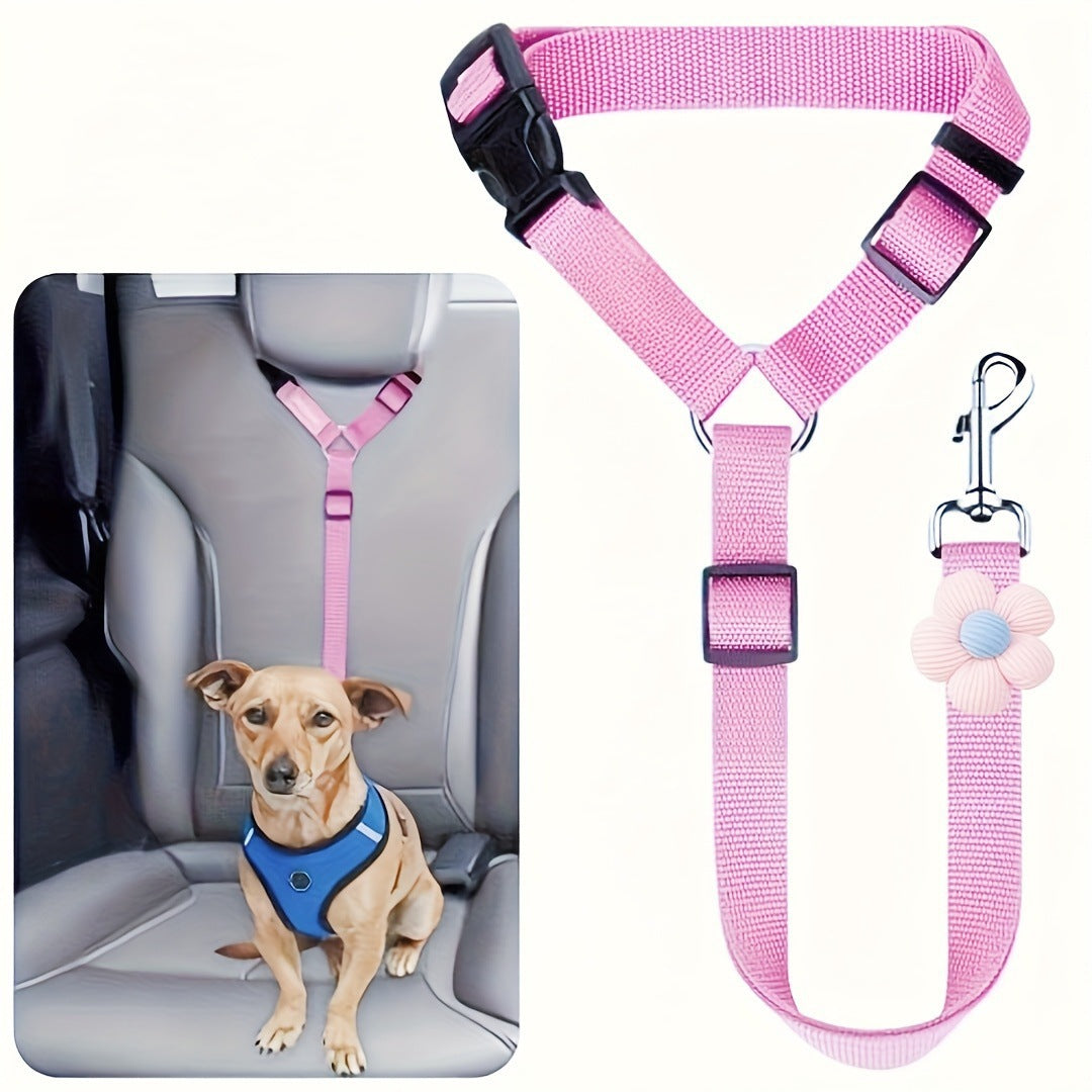 Animaux de compagnie Harness Ring Dog Car Elastic Reflective Strap laisse