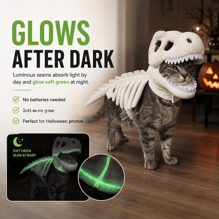 Costume d'animal de compagnie dinosaure foncé