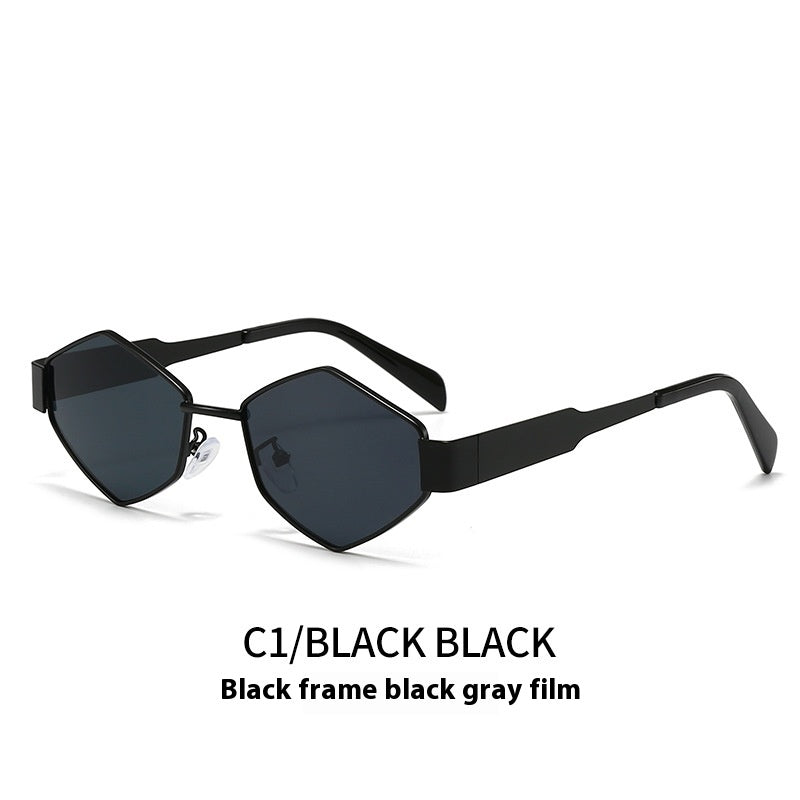 Cool Square Mode Polygon Rhombus Lunettes de soleil en métal