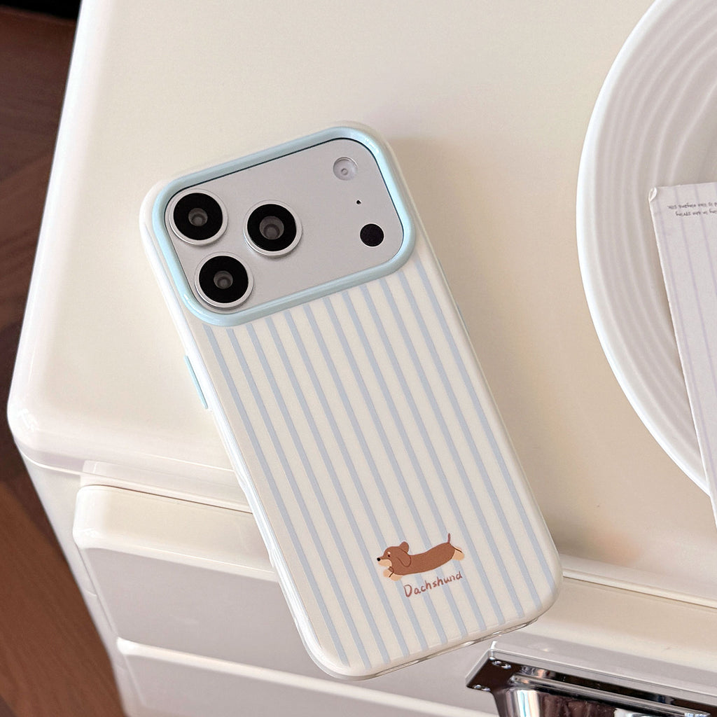 Étui de téléphone Dachshund rayé