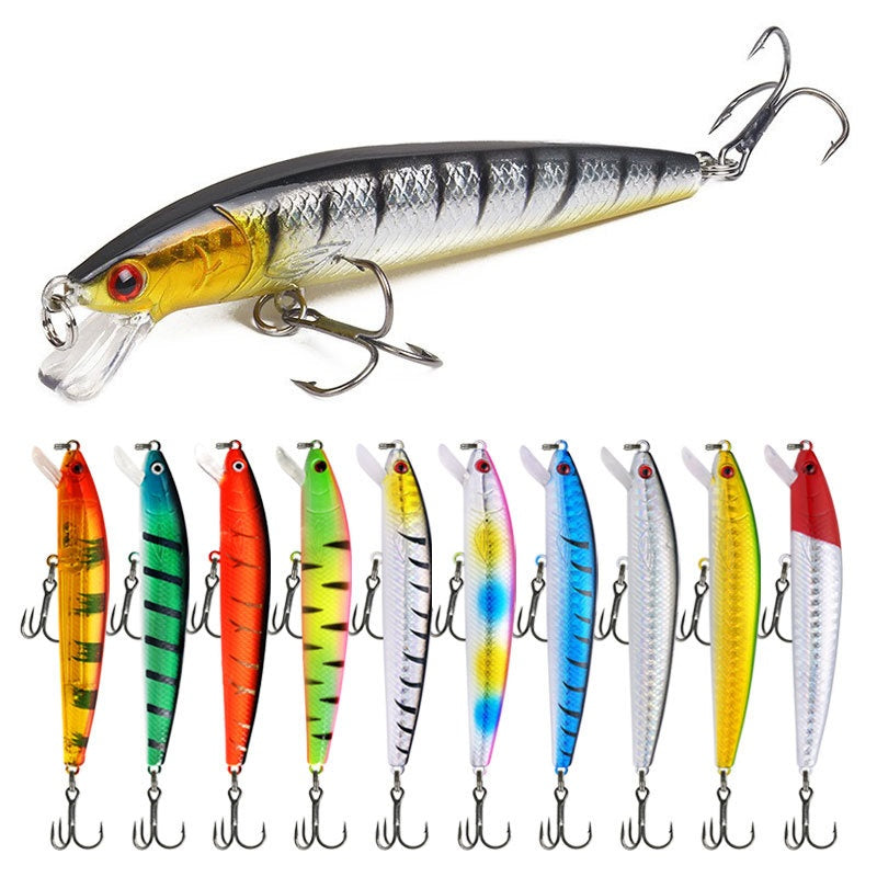 Lure Minnow avec des perles en rotin flottant en plastique Lure Artificial Bait