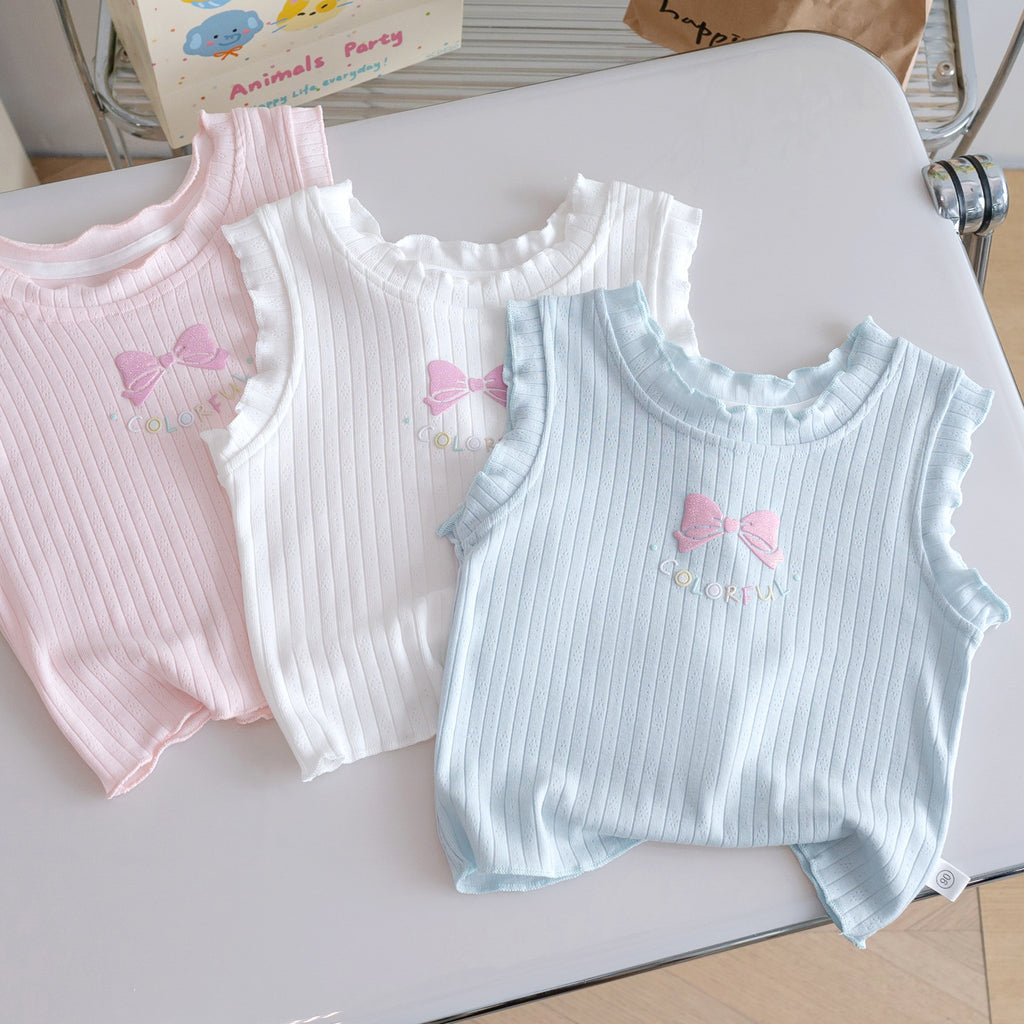 T-shirt pour vêtements de dessus sans manches de couleur Candy