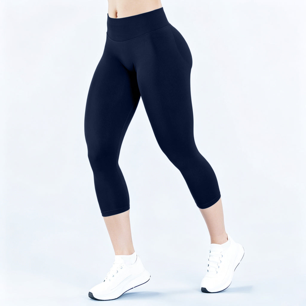 Pantalon croppé à trois pans de la taille Conception plissée pour un effet de lifting des fesses Mer à basse altitude