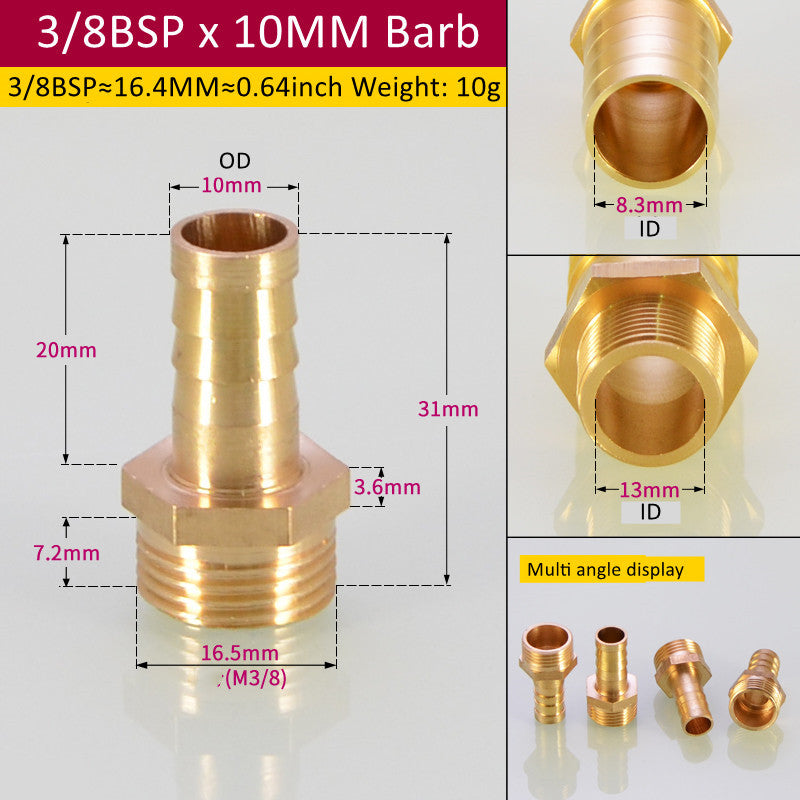 Tuyau de raccord de tuyau en laiton Barb Tail BSP mâle Pagoda gaz connecteur joint en cuivre