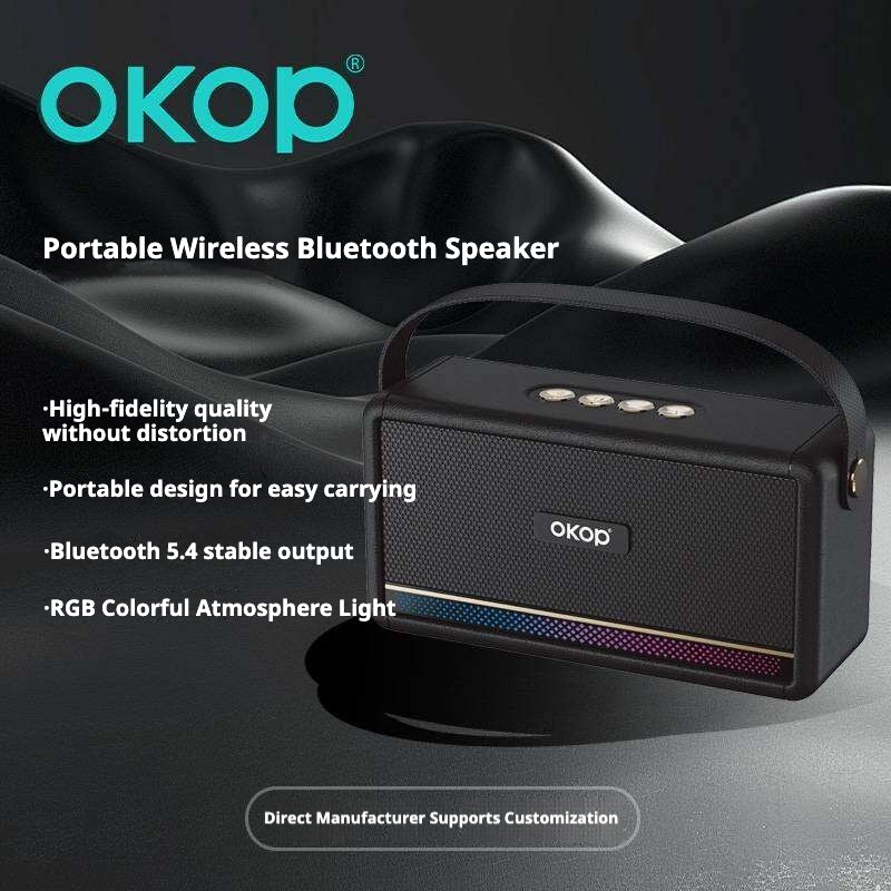 KP-843 Meilleures ventes sans fil Bluetooth haut-parleur poignée portable à la maison RGB Ambient Light