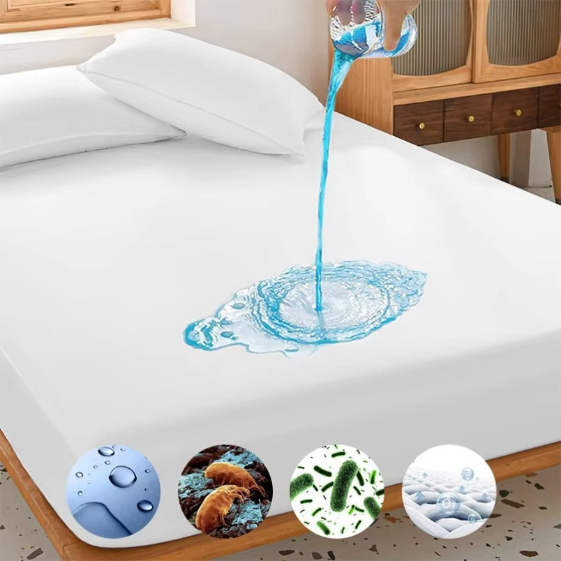 Pure White Hotel-Grade Stain-Resistant and Waterproof Mattress Cover