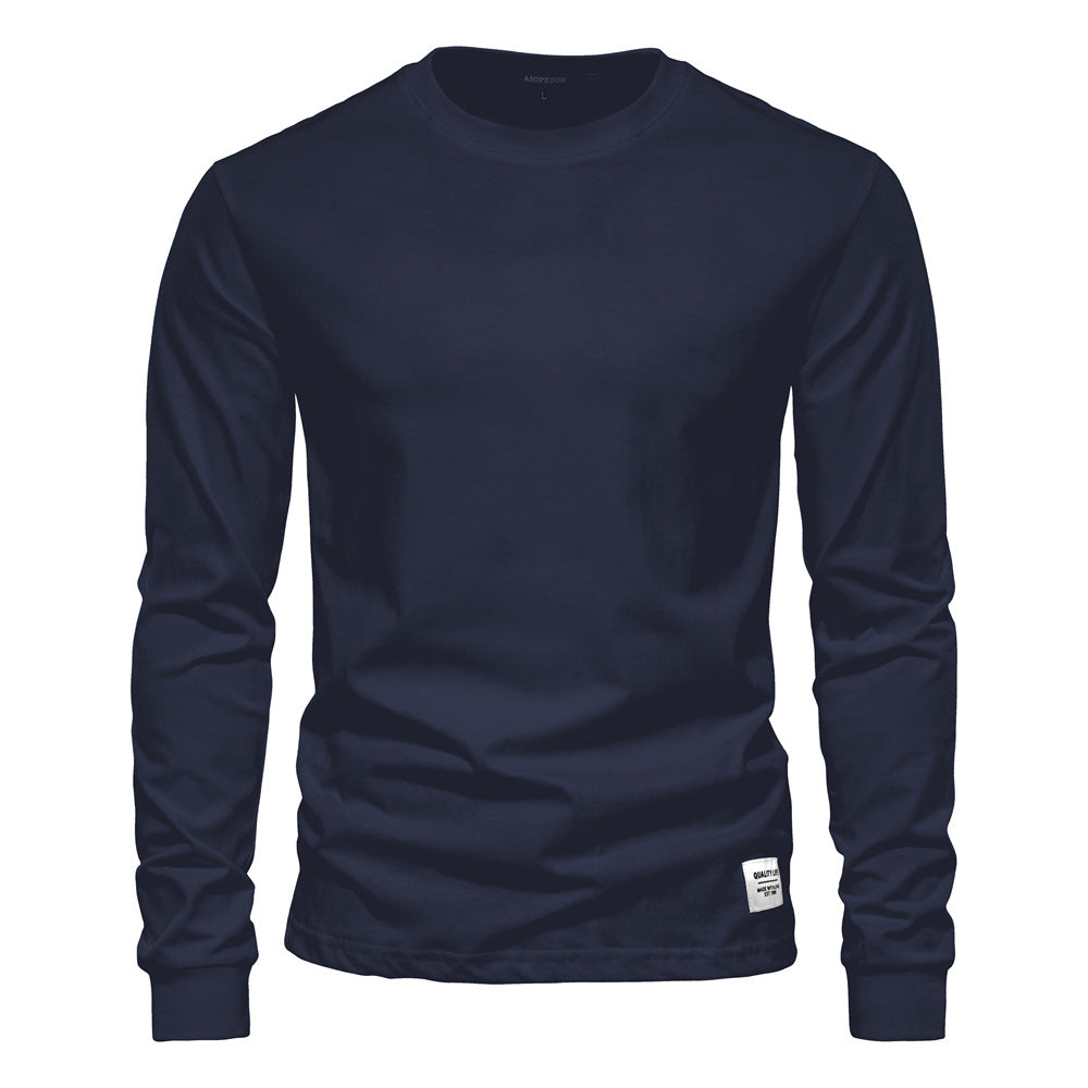 Autumn Trendy Long-Sleeved European-style Homme Solid Color Long-Sleeved Top High Street M