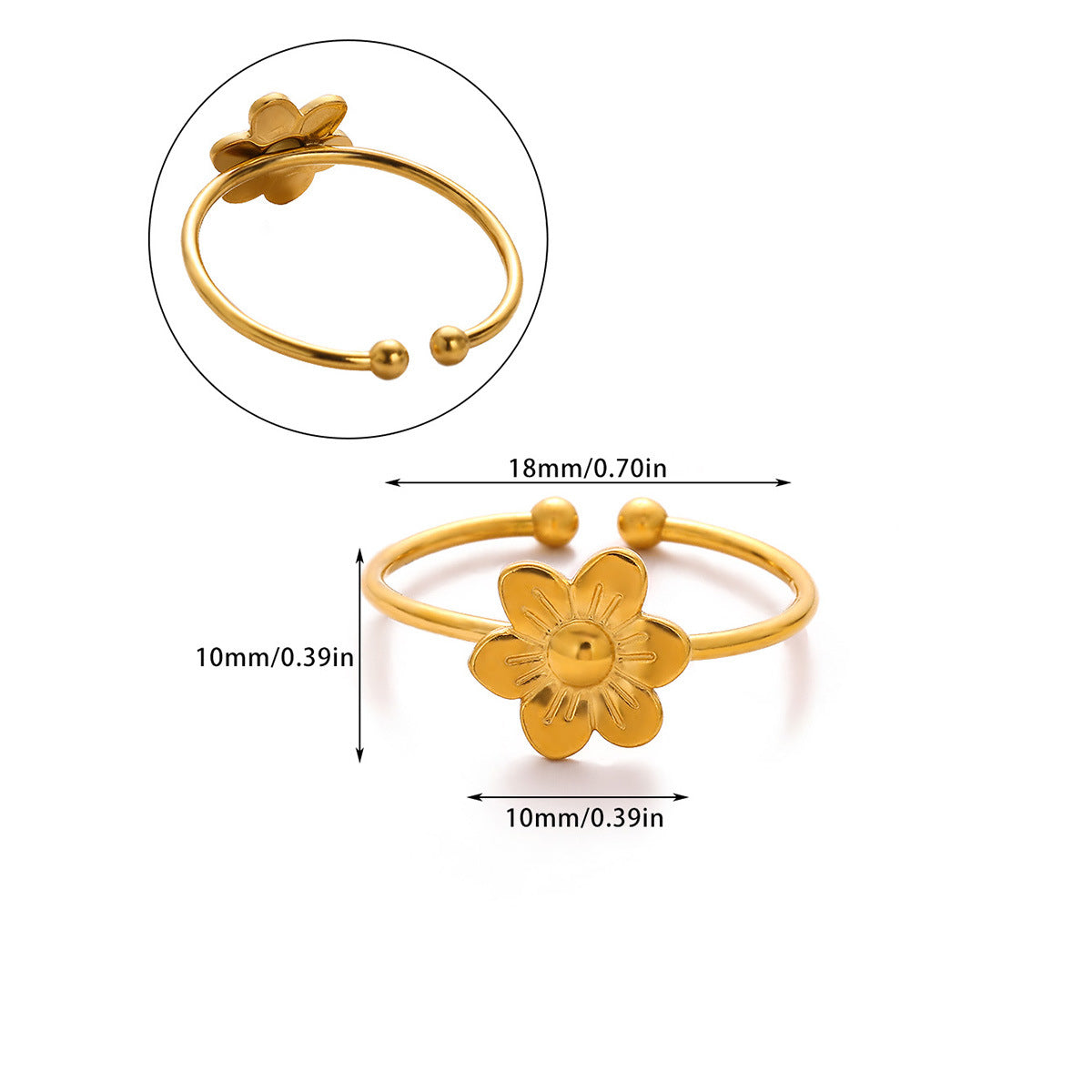 Finger Ring Mini mignon en acier inoxydable
