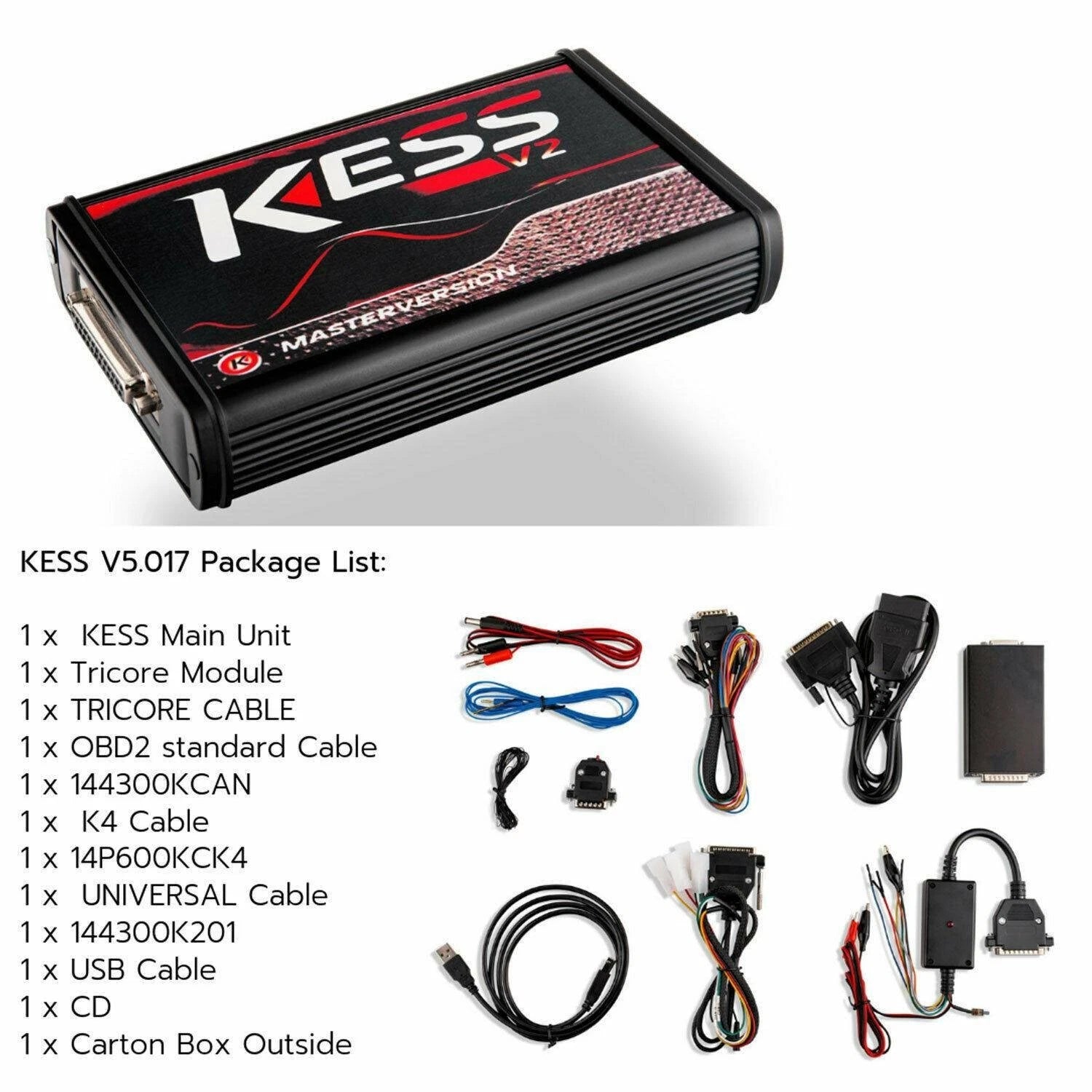 Red PCB KESS V2 V5.017 ECU Tuning Full Kit EU Master Online Pas de limite de jeton