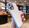 Boîtier de téléphone transparent avec cadre de couleur solide antidérapant