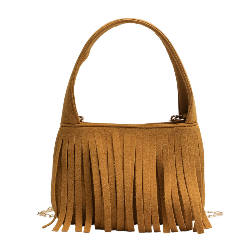 Sac de sous-bras de petit carré fringé