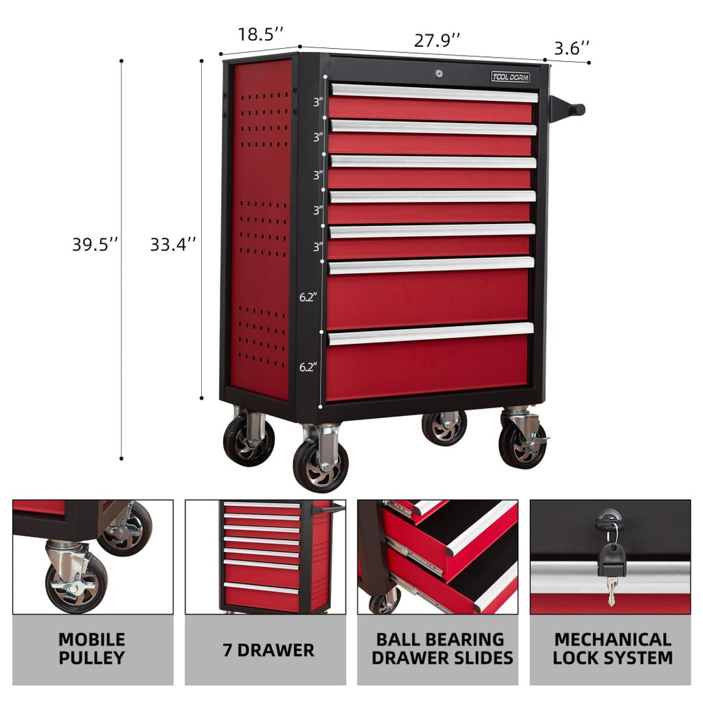 Uniquement pour l'expédition sur Waybill 28-inch 7-drawer Tool Cart TT2807