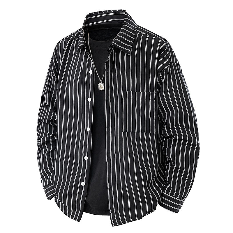 Chemise rayée de style japonais pour homme
