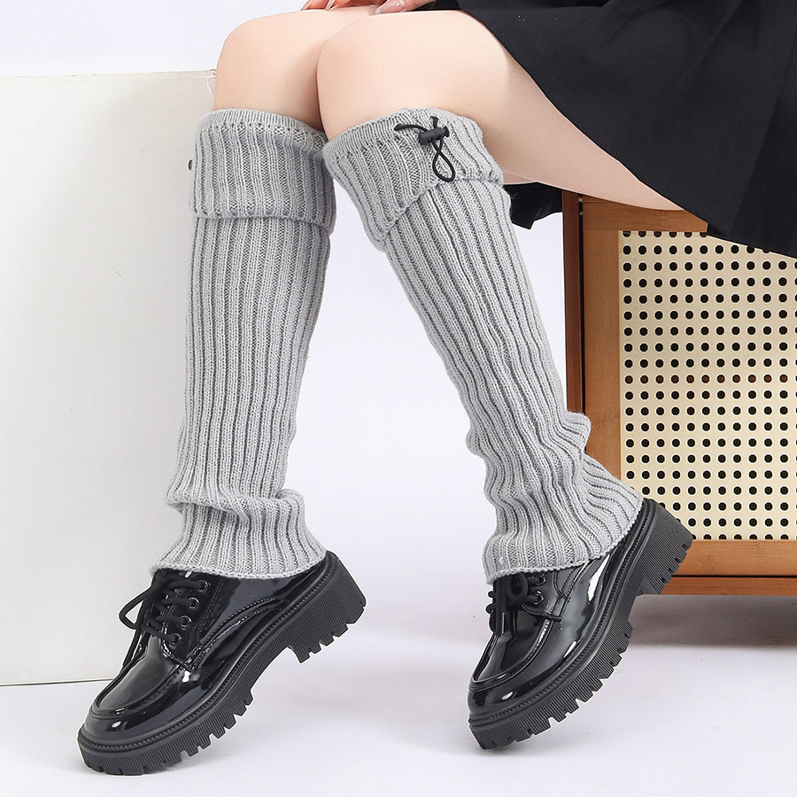 Bracelet en cuir polyvalent solide à jambes tricotées Warmer Couverture jambe Warmer pour la fête quotidienne