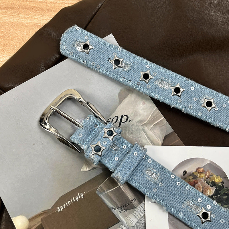Décoration de ceinture de denim à la mode coréenne