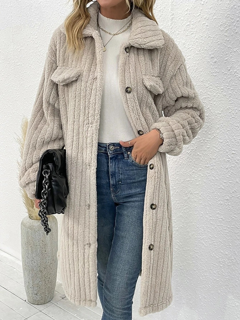 Manteau Fuzzy Femme d'hiver