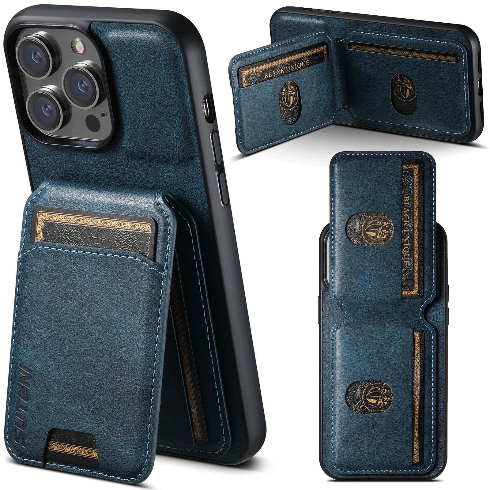 Cas de téléphone de carte PU applicable