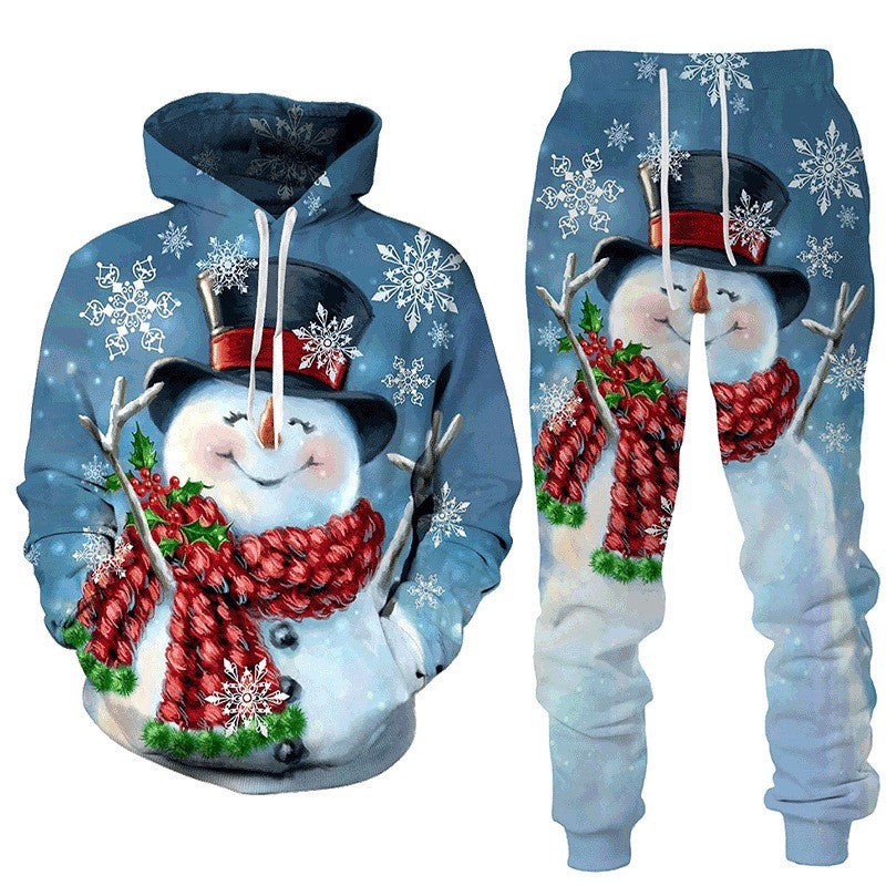 Ensemble de pullover 3D Snowman imprimé de Noël