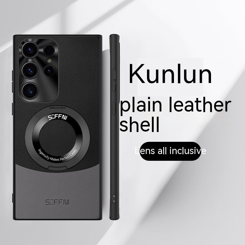 Applicable au boîtier de téléphone S23Ultra Couleur contrastante Bracket magnétique Anneau résistant à la chute Nouveau