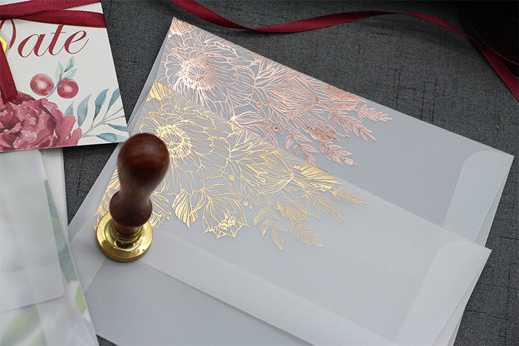 Carte d'invitation en papier d'acide sulfurique Bronzant le vernis mat
