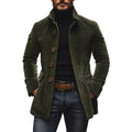 Veste pour homme Hiver Stand Collar Button-up Coat Casual Blazer Vêtements de dessus
