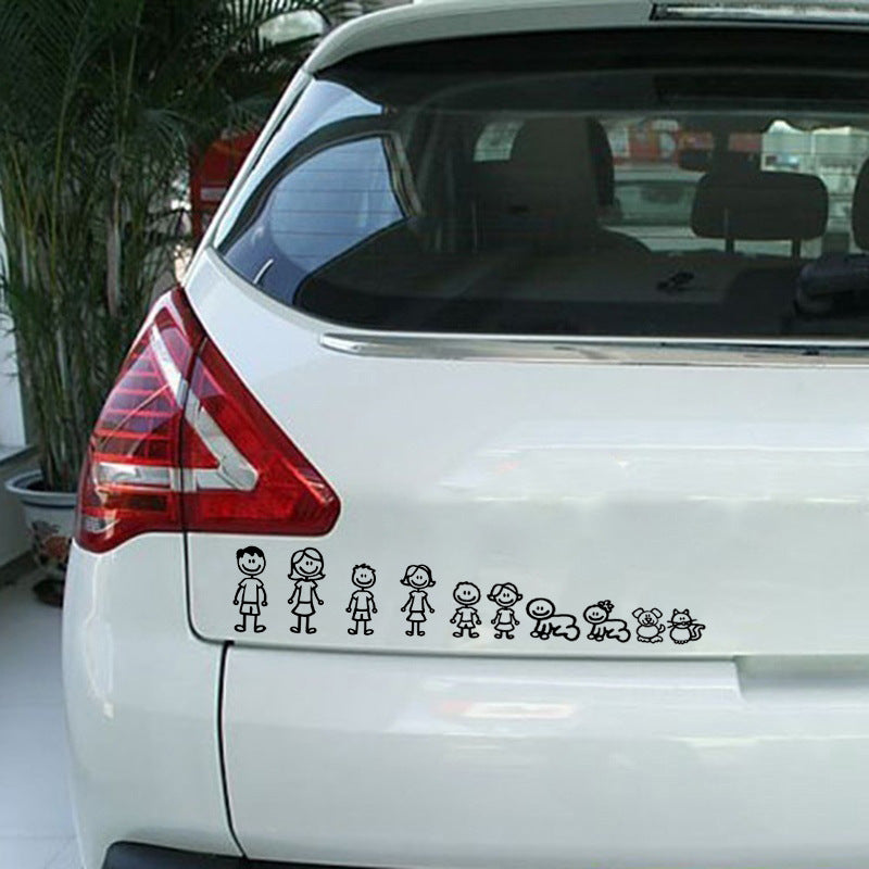 Stickers Voiture Cartoon Grande Famille Drôle